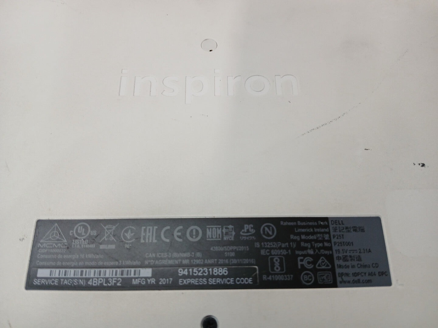 DELL Inspiron 11 3168 Laptop 11.6" Pentium N3710 4GBRAM 128GB HDMI White A-