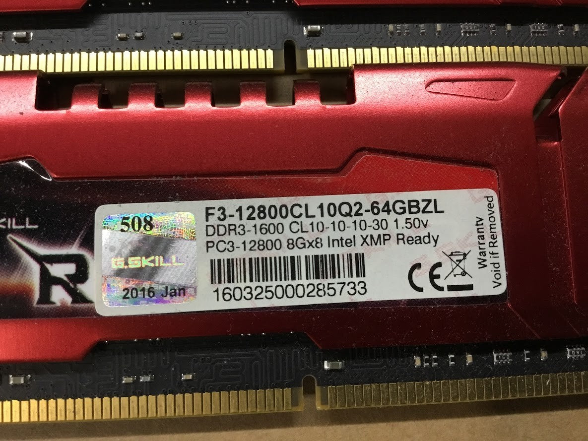 G.SKILL Ripjaws Z DDR3 F3-12800CL10Q2-64GBZL 32GBRAM Desktop Memory Au Seller