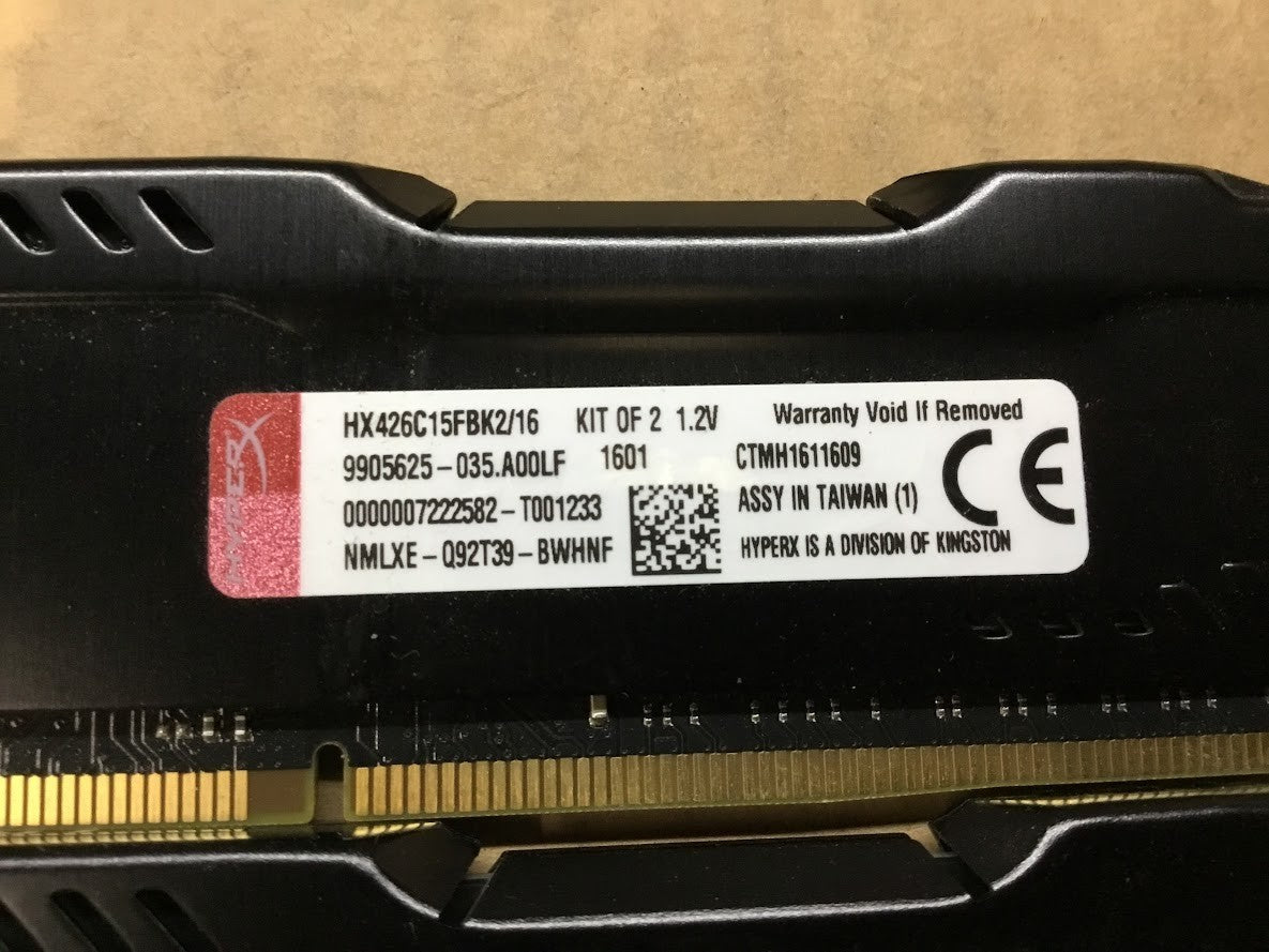 Kingston HyperX Fury DDR4 HX426C15FBK2/16 16GBRAM Desktop Memory Black Au Stock