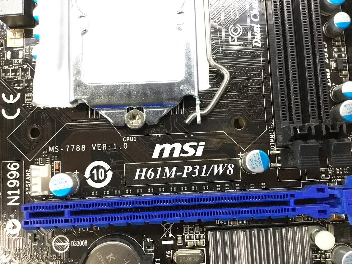 MSI H61M-P31/W8 Motherboard micro ATX LGA 1155 DDR3 VGA DVI Intel H61 Tested