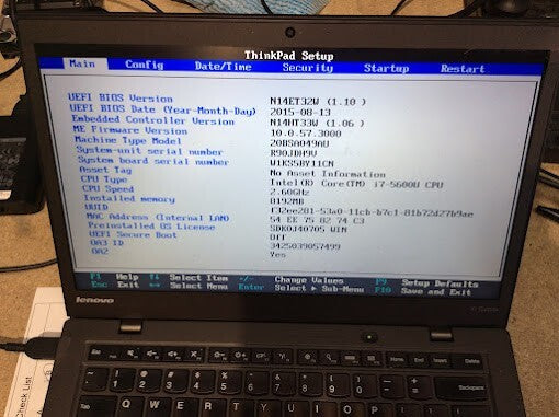 Lenovo ThinkPad X1 Laptop 14" i7-5600U@2.60GHz 8GBRAM 180GBSSD HDMI Mini-DP B