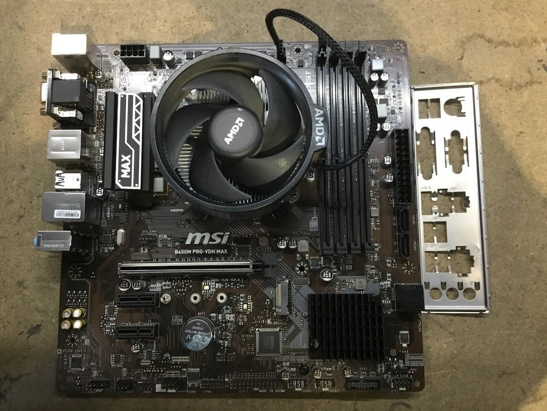 MSI B450M PRO-VDH Max Motherboard mATX AMD B450 + AMD Ryzen 5 5600G + CPU Fen