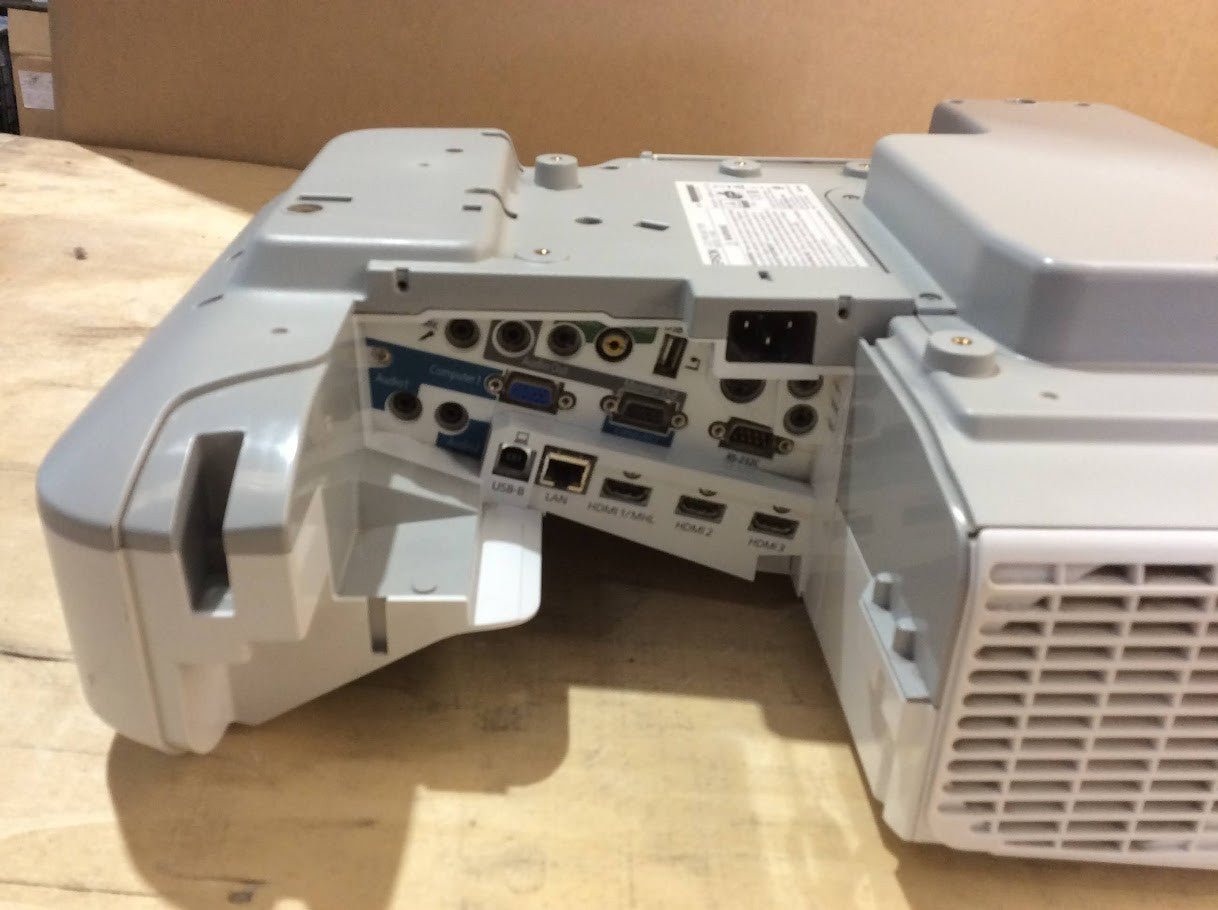 Epson EB-695Wi Ultra Short Throw Projector - Lamp Hours 4924h+Port Caver Missing