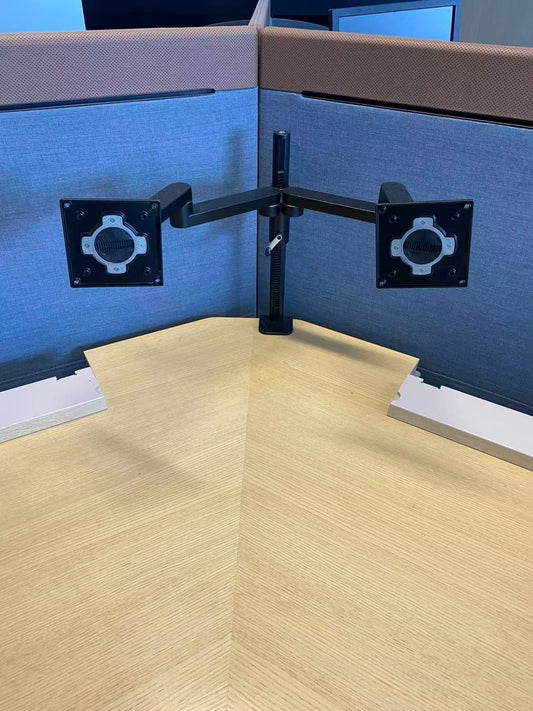 Dual Monitor Stand Adjustable Desk Mount Arm 90cm Extension for LED LCD Screens
