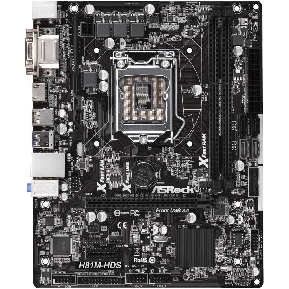 ASRock H81M-HDS Motherboard Micro ATX LGA 1150 DDR3 VGA DVI HDMI Intel H81