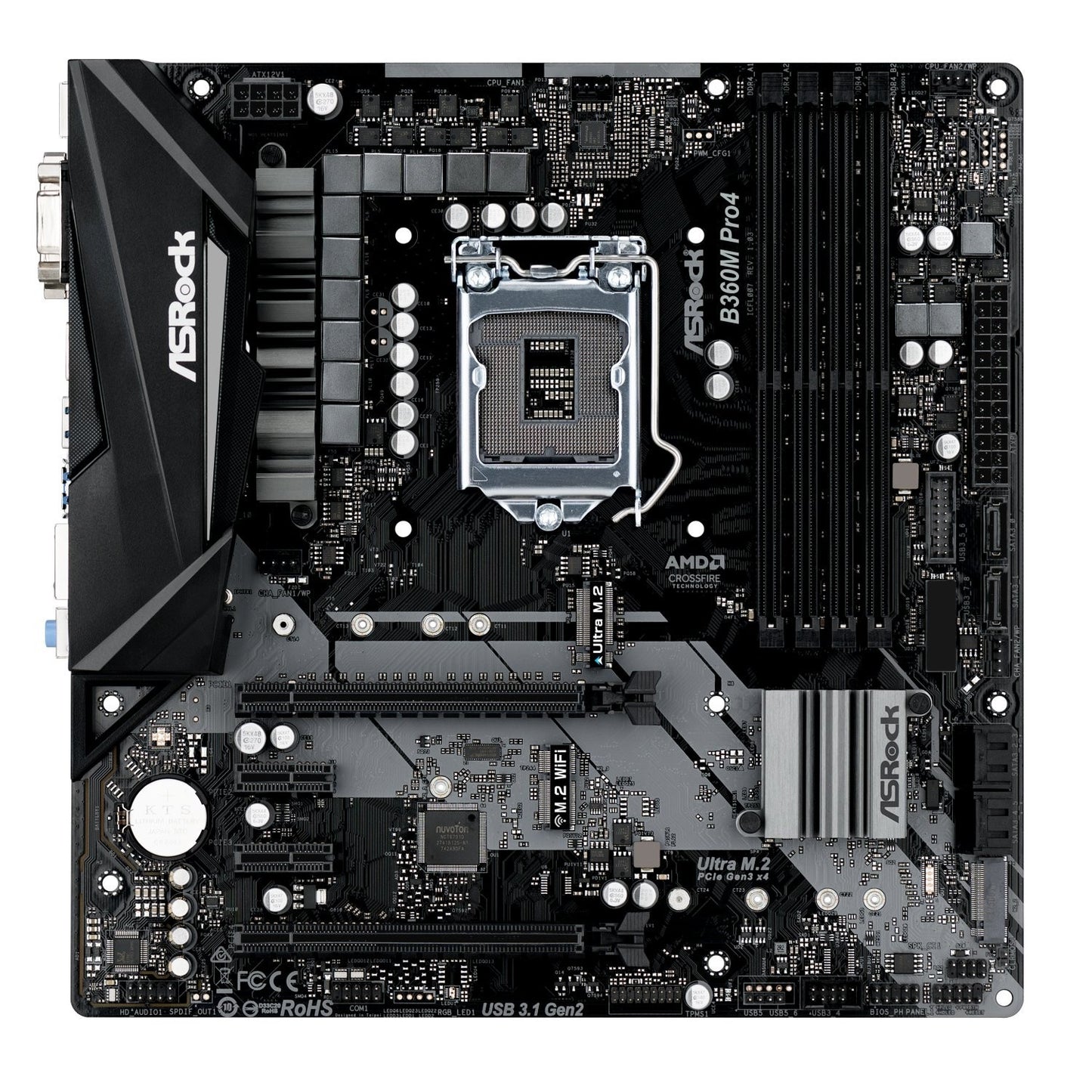 Asrock B360M Pro4 Motherboard microATX LGA 1151 DVI VGA HDMI Intel B360 Au Stock
