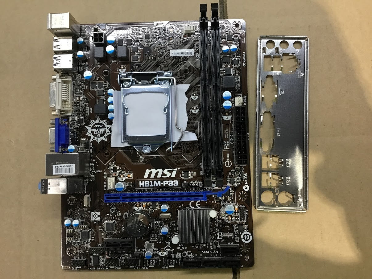 MSI H81M-P33 Motherboard mATX LGA 1150 DDR3 VGA DVI Intel H81 Tested Au Seller