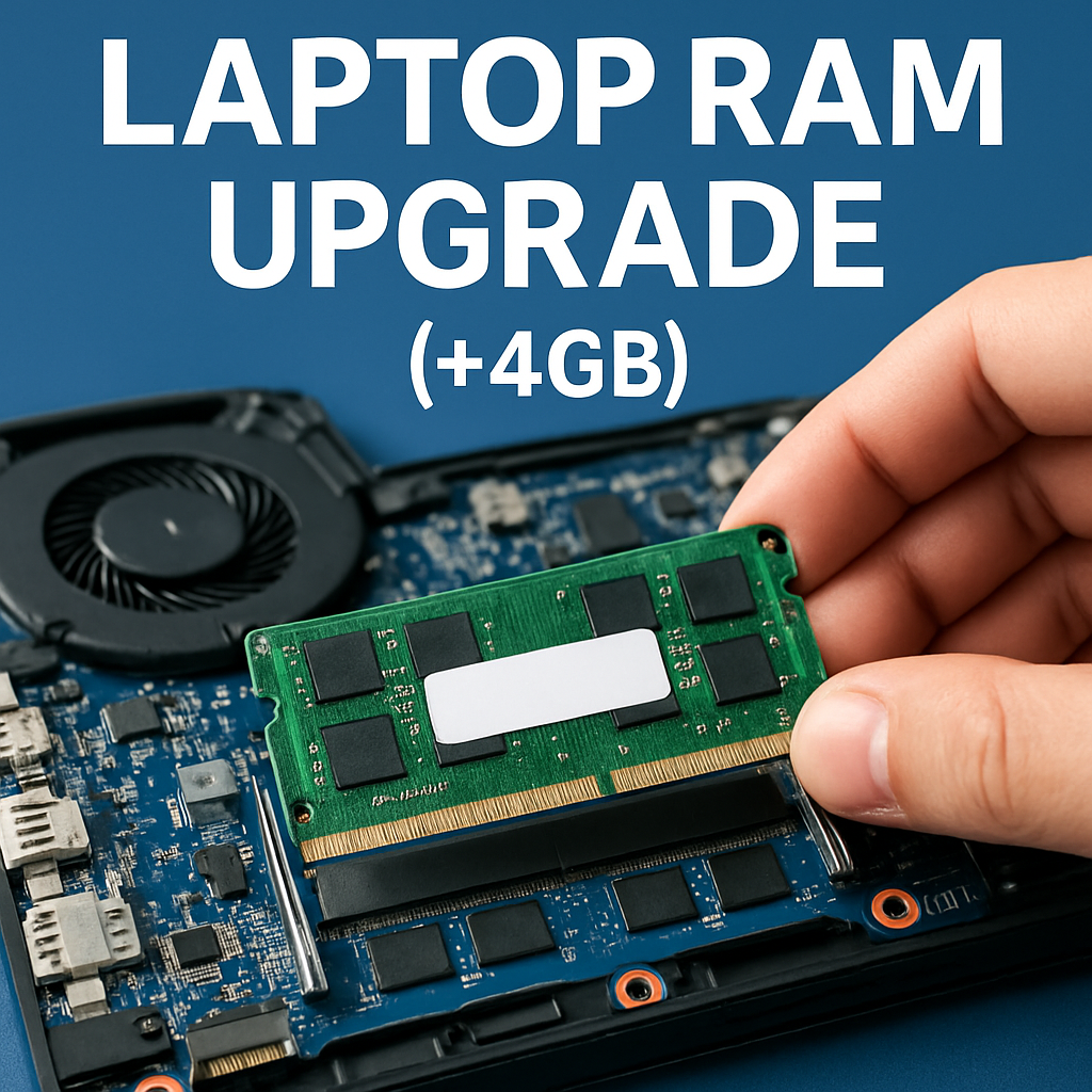 Laptop RAM upgrade service (+4GB)