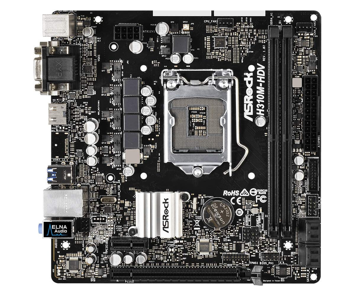 Asrock H310M-HDV Motherboard mATX DDR4 LGA 1151 HDMI DVI VGA Intel H310 Au Stock