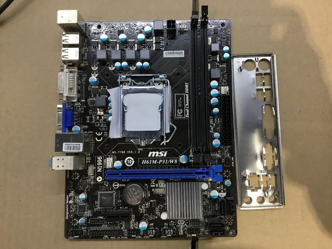 MSI H61M-P31/W8 Motherboard micro ATX LGA 1155 DDR3 VGA DVI Intel H61 Tested