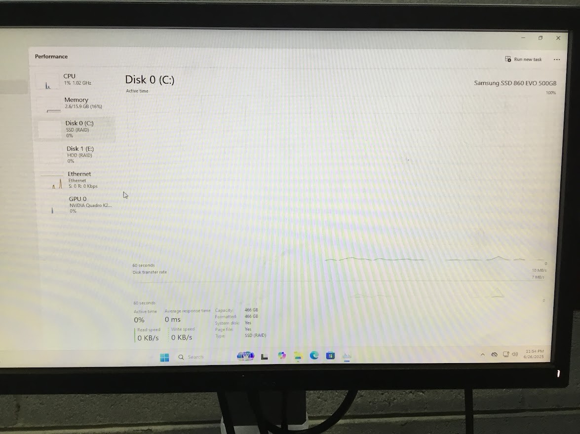 HP Z240 Workstation i7-6700+NVIDIA K2200 GPU 16GB/500GBSSD+2TB DVI DP Win11 Pro