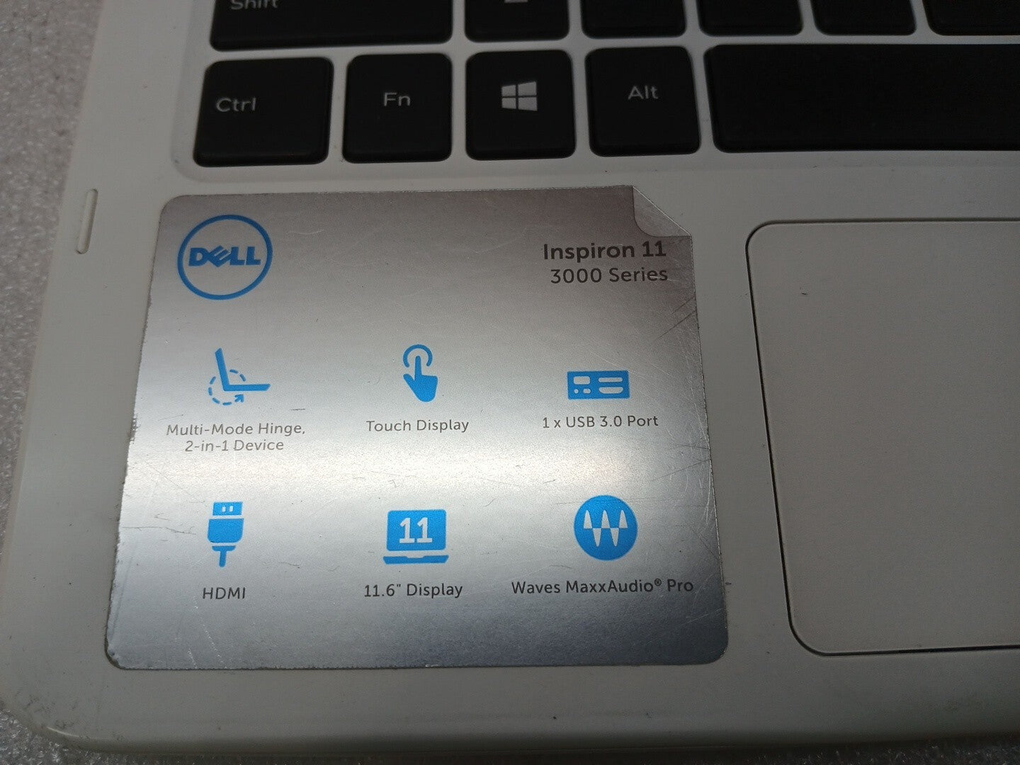 DELL Inspiron 11 3168 Laptop 11.6" Pentium N3710 4GBRAM 128GB HDMI White A-