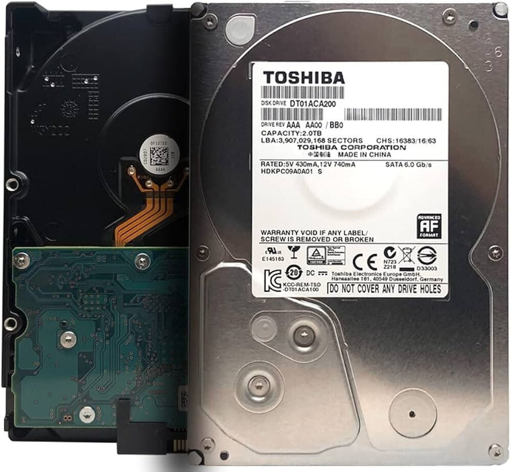 Toshiba 2TB Desktop 3.5" DT01ACA200 Hard Disk Drive 7200 RPM Silver Au Seller