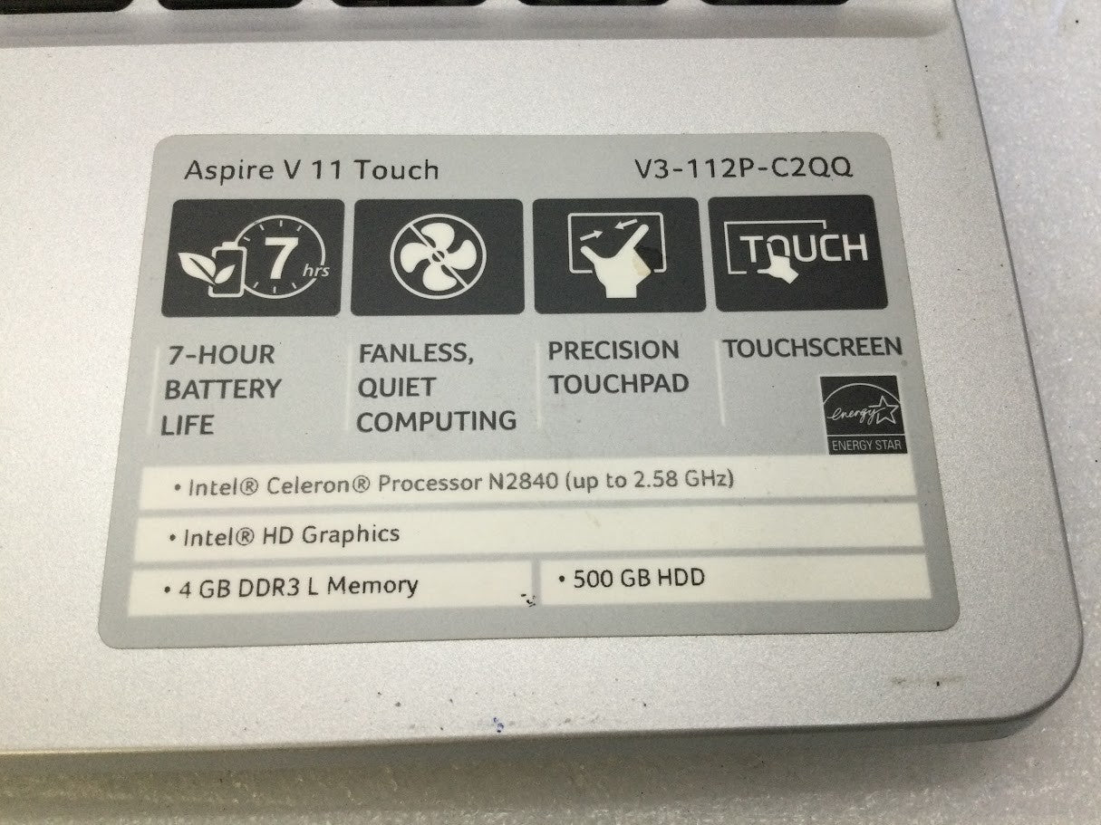 Acer Aspire V3-112P Laptop 11.6" Celeron N2840 4GBRAM 500GB HDMI Au Seller A-