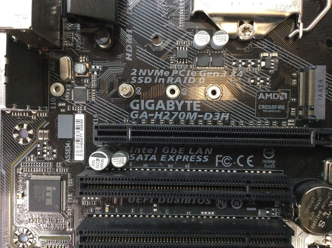 GIGABYTE GA-H270M-D3H Motherboard mATX DDR4 LGA 1151 HDMI VGA USB-C Intel H270