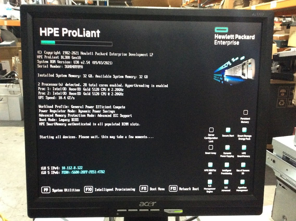 HP Proliant DL380 Gen10 Rack Server 2 x Gold 5120@2.2GHz 32GBRAM 4x450GBHDD A-