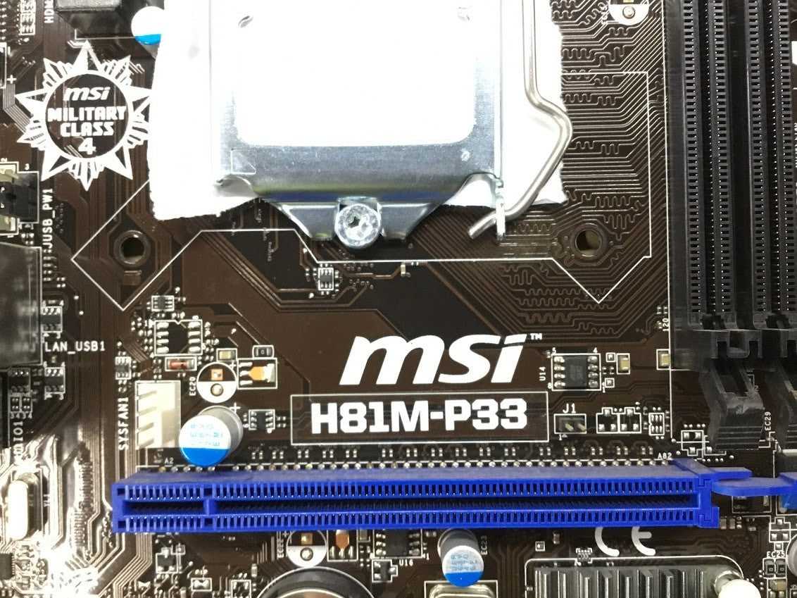 MSI H81M-P33 Motherboard mATX LGA 1150 DDR3 VGA DVI USB3.0 Intel H81 Tested