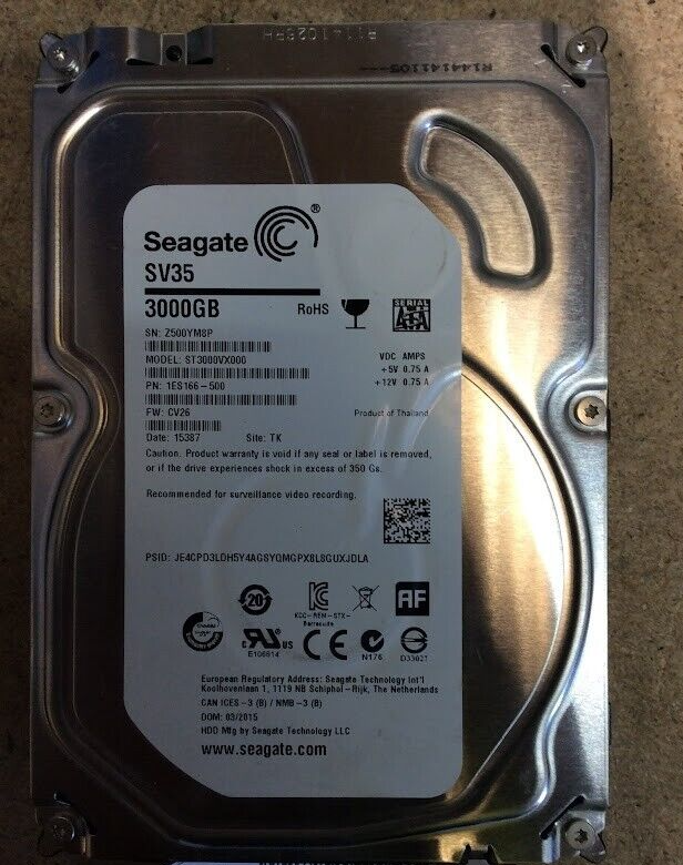 Seagate 3TB Desktop 3.5" HDD SATA ST3000VX000 Hard Disk Drive Silver Au Seller
