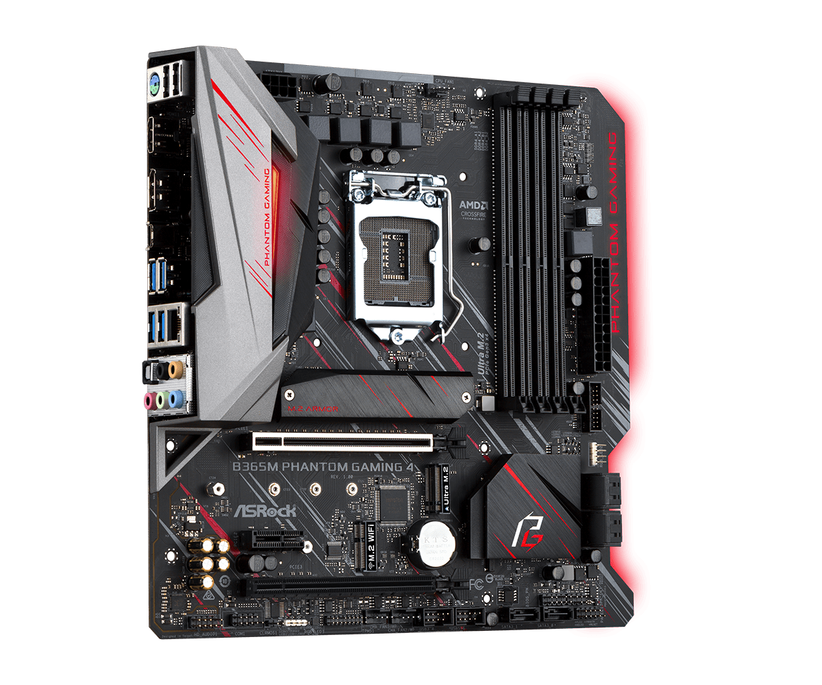 Asrock B365M Phantom Gaming 4 Motherboard micro ATX LGA 1151 HDMI DP Intel B365