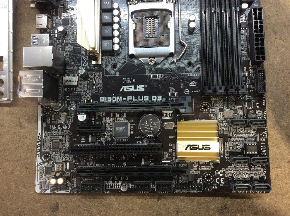 ASUS B150M-PLUS D3 Motherboard microATX LGA 1151 VGA DVI HDMI USB-C Intel B150