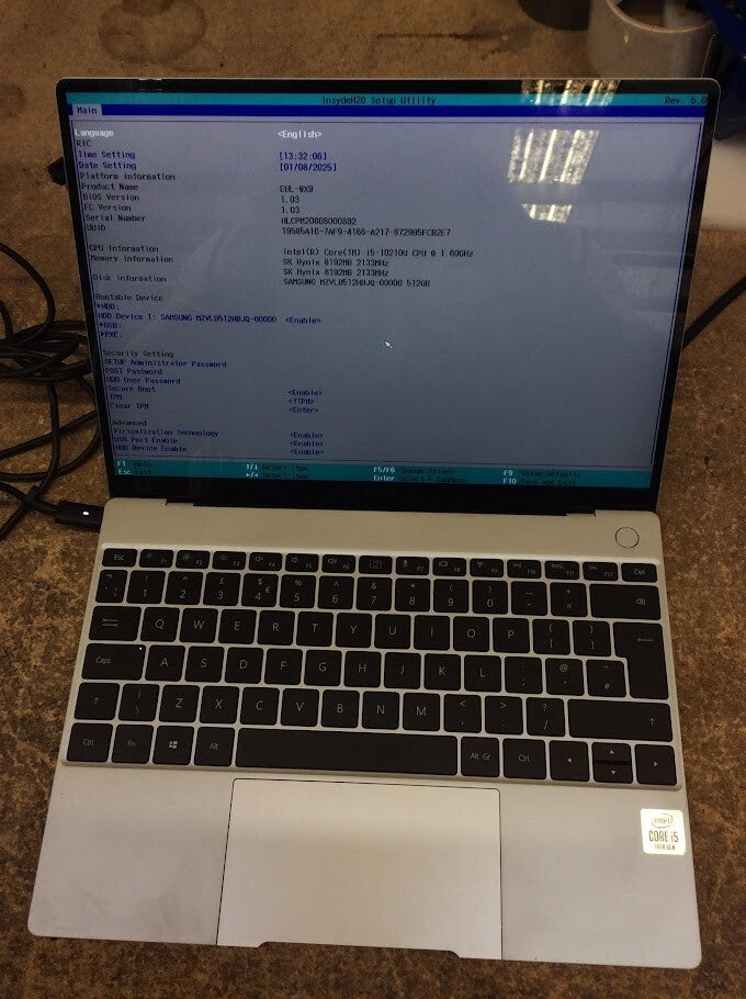 Huawei MateBook EUL-W19P Laptop 13" i5-10210U 16GBRAM 512GBSSD USB-C Au Seller B