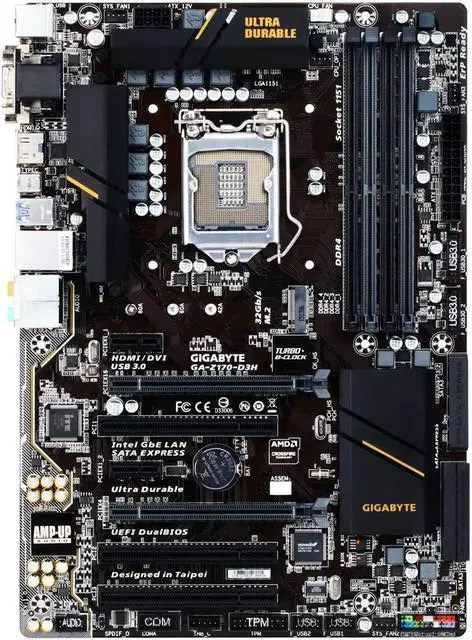 Gigabyte GA-Z170-D3H Motherboard DDR4 ATX LGA 1151 HDMI VGA DVI USB-C Intel Z170