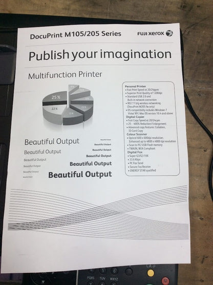 Fuji Xerox DocuPrint M205 FW Black and White Multifuntion Printer [AU Seller]