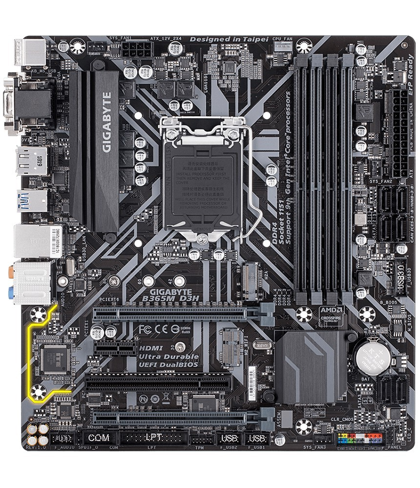 GIGABYTE B365M D3H Motherboard mATX DDR4 LGA 1151 VGA HDMI USB-C DP Intel B365