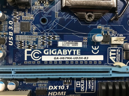 GIGABYTE GA-H67MA-UD2H-B3 Motherboard mATX LGA 1155 VGA DVI DP HDMI Intel H67