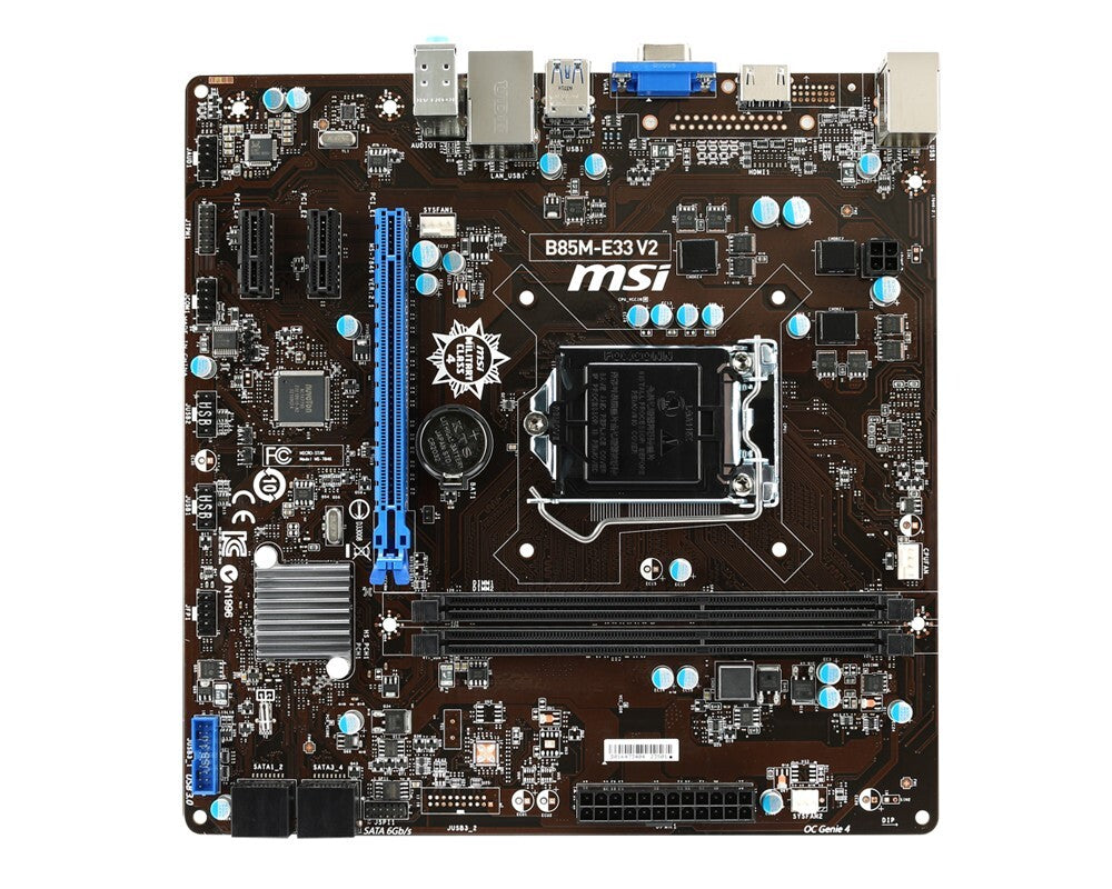 MSI B85M-E33 V2 Motherboard microATX DDR3 LGA 1150 HDMI VGA USB3.0 Intel B85