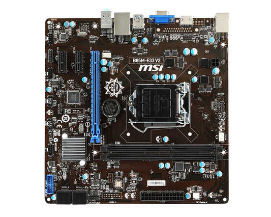 MSI B85M-E33 V2 Motherboard microATX DDR3 LGA 1150 HDMI VGA USB3.0 Intel B85