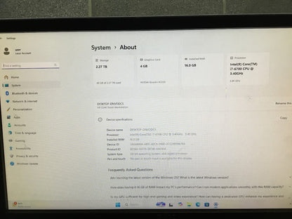 HP Z240 Workstation i7-6700+NVIDIA K2200 GPU 16GB/500GBSSD+2TB DVI DP Win11 Pro