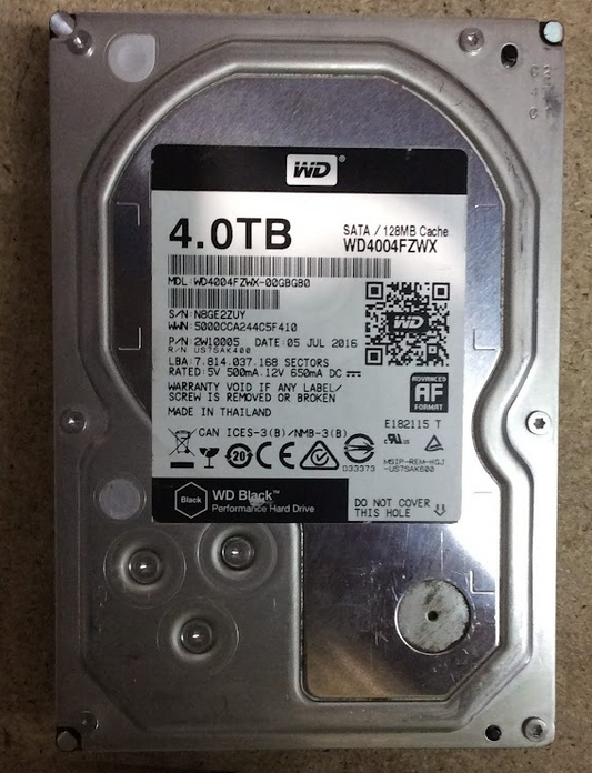 Western Digital 4TB Desktop 3.5" HDD WD4004FZWX-00GBGB0 Hard Disk Drive Silver