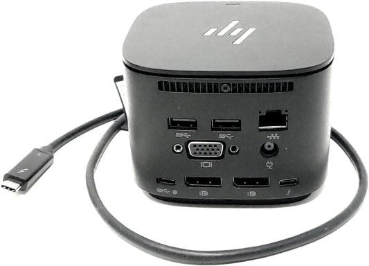 HP HSN-IX01 Docking Station USB-C DP VGA with Charger + Thunderbolt Cable Black