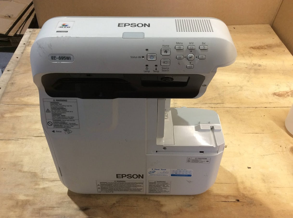 Epson EB-695Wi Ultra Short Throw Projector - Lamp Hours 4924h+Port Caver Missing