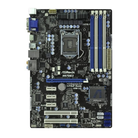 Asrock H67DE3 Motherboard ATX LGA 1155 DVI VGA HDMI Intel H67 [AU Seller]