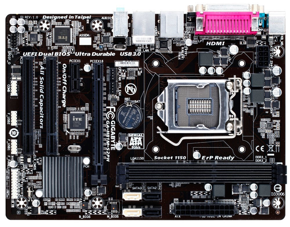 GIGABYTE GA-H81M-S2PH Motherboard micro ATX DDR3 LGA 1150 HDMI VGA Intel H81