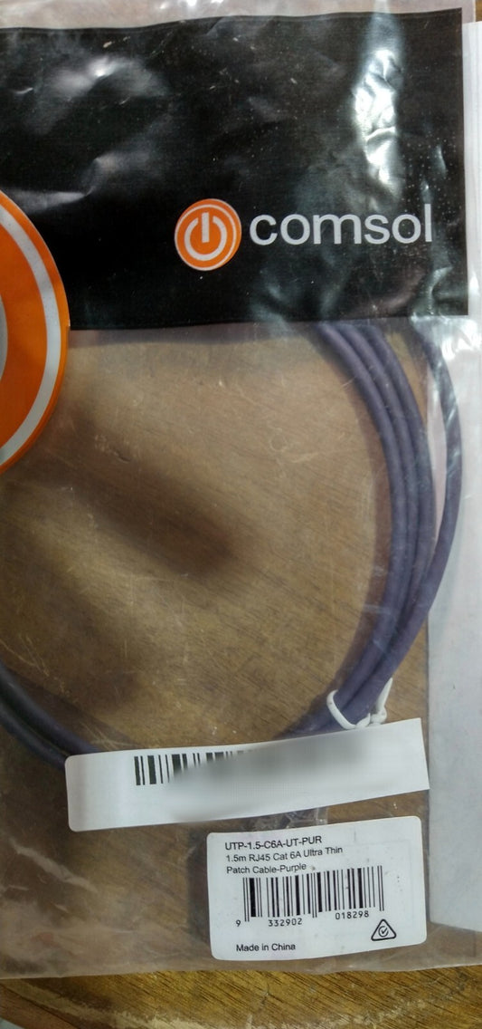 New COMSOL UTP 1.5 C6A-UT-PUR 1.5m RJ45 Cat 6A Ultra Thin Patch Cable-Purple
