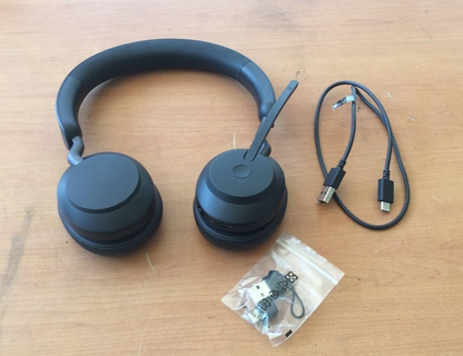 [AU] Jabra Evolve2 65 Wireless On-Ear Bluetooth Headse+Type-C Cable - Dual-ear