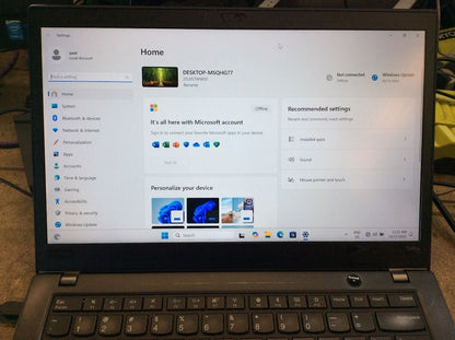 Lenovo ThinkPad T480s Laptop 14" i7-8650U 8GBRAM 256GBSSD USB-C Win 11 Black A-