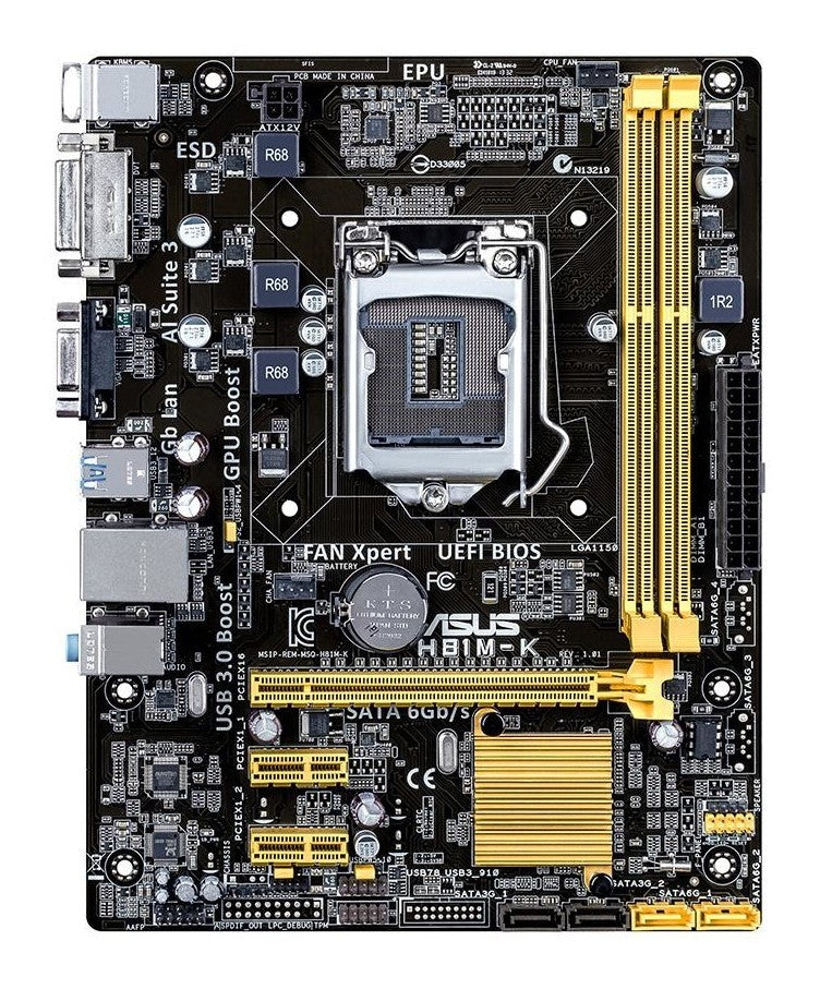 ASUS H81M-K Motherboard micro ATX DDR3 LGA 1150 DVI VGA Intel H81 [AU Seller]