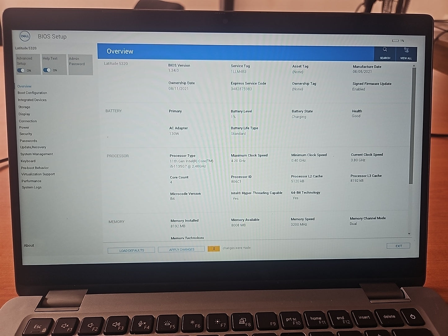 DELL Latitude 5320 Laptop 13.3" i5-1135G7 8GBRAM 128GBSSD HDMI USB-C Silver A-