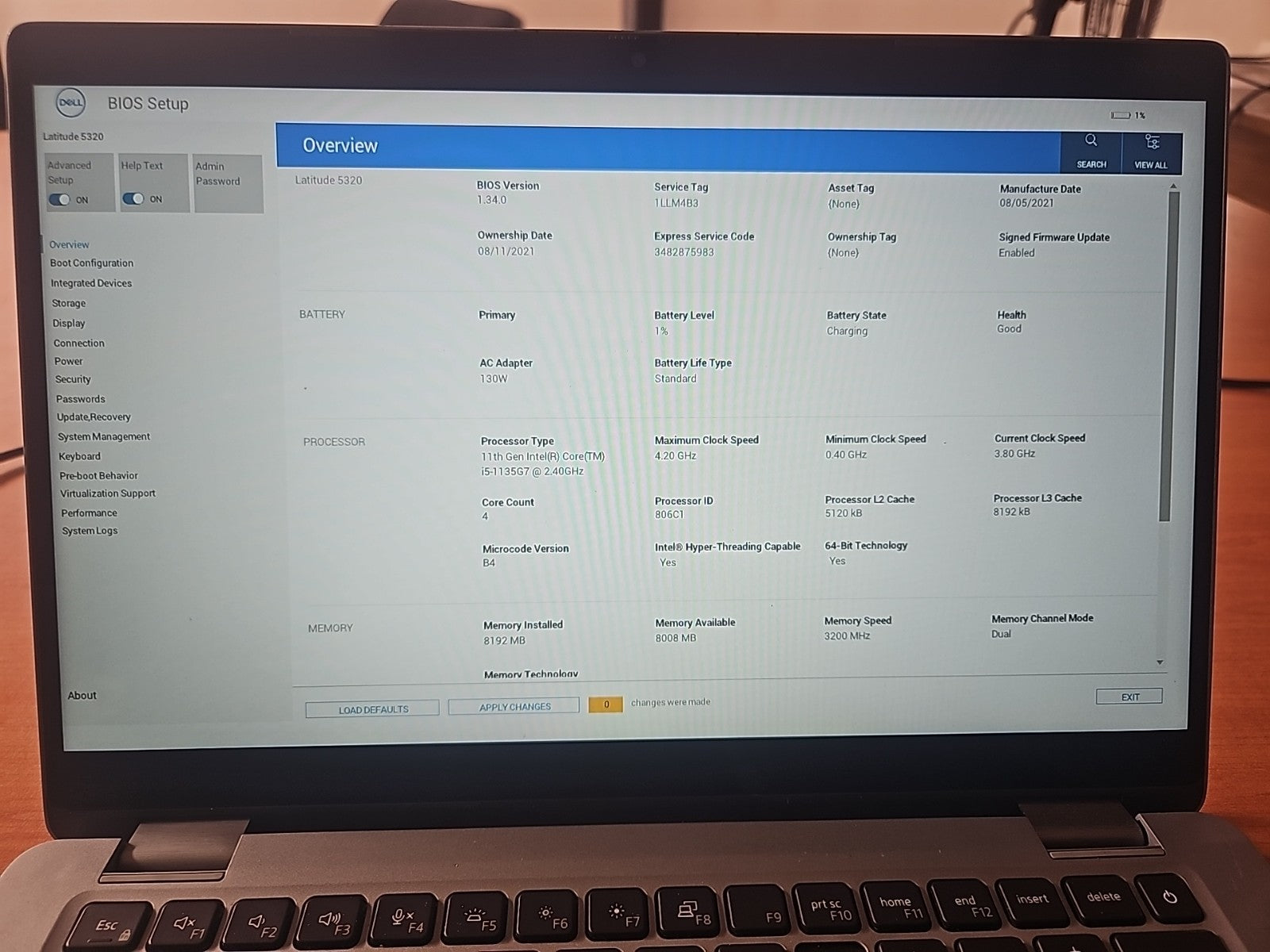 DELL Latitude 5320 Laptop 13.3" i5-1135G7 8GBRAM 128GBSSD HDMI USB-C Silver A-