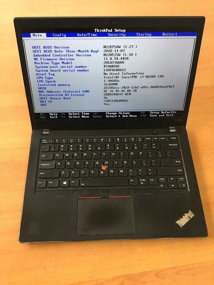 Lenovo ThinkPad T480s Laptop 14" i7-8650U 16GBRAM 256GB USB-C Win11 [AU Stock]A-