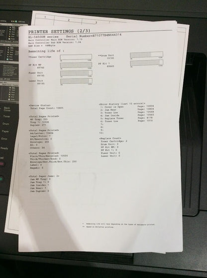 Brother HL5450DN High-Speed Laser All-in-One Printer Grey Au Seller
