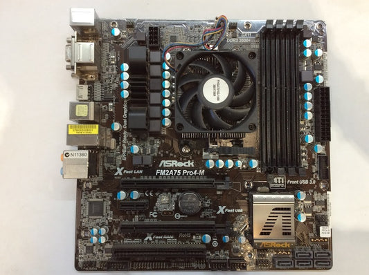 Asrock FM2A75 PRO4-M Motherboard mATX AMD Hudson D3 Socket FM2 + CPU AMD A4 5300
