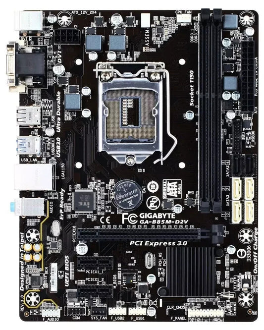 GIGABYTE GA-B85M-D2V Motherboard mATX DDR3 LGA 1150 USB3.0 DVI VGA Intel B85