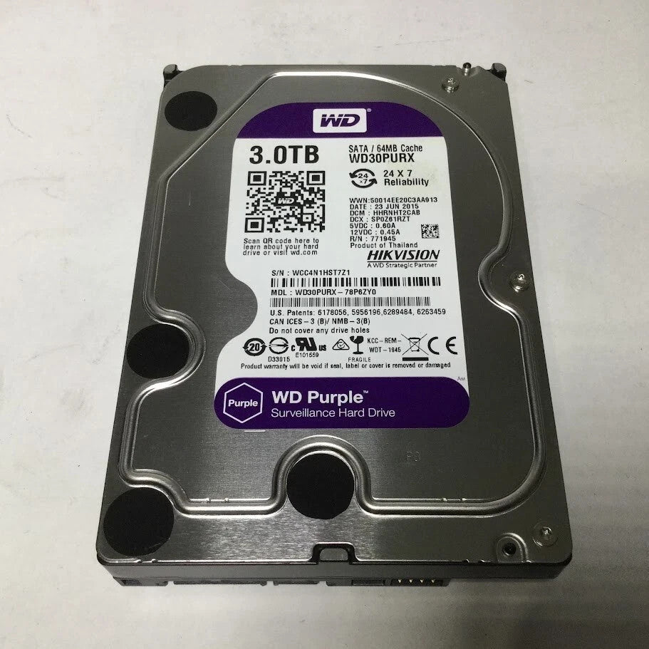 [AU]Western Digital 3TB 3.5" Hard Disk Drive 5400 RPM SATA 64MB WD30PURX-78P6ZY0