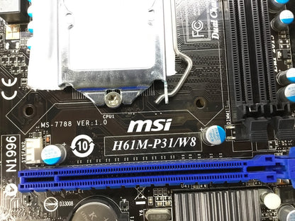 MSI H61M-P31/W8 Motherboard micro ATX LGA 1155 DDR3 VGA DVI Intel H61 Tested