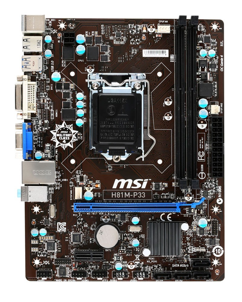 MSI H81M-P33 Motherboard microATX DDR3 LGA 1150 VGA DVI Intel H81 [AU Seller]